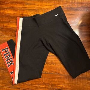 PINK - VS Women Y2K Black & Red Yoga Cotton Blend Pants Size L